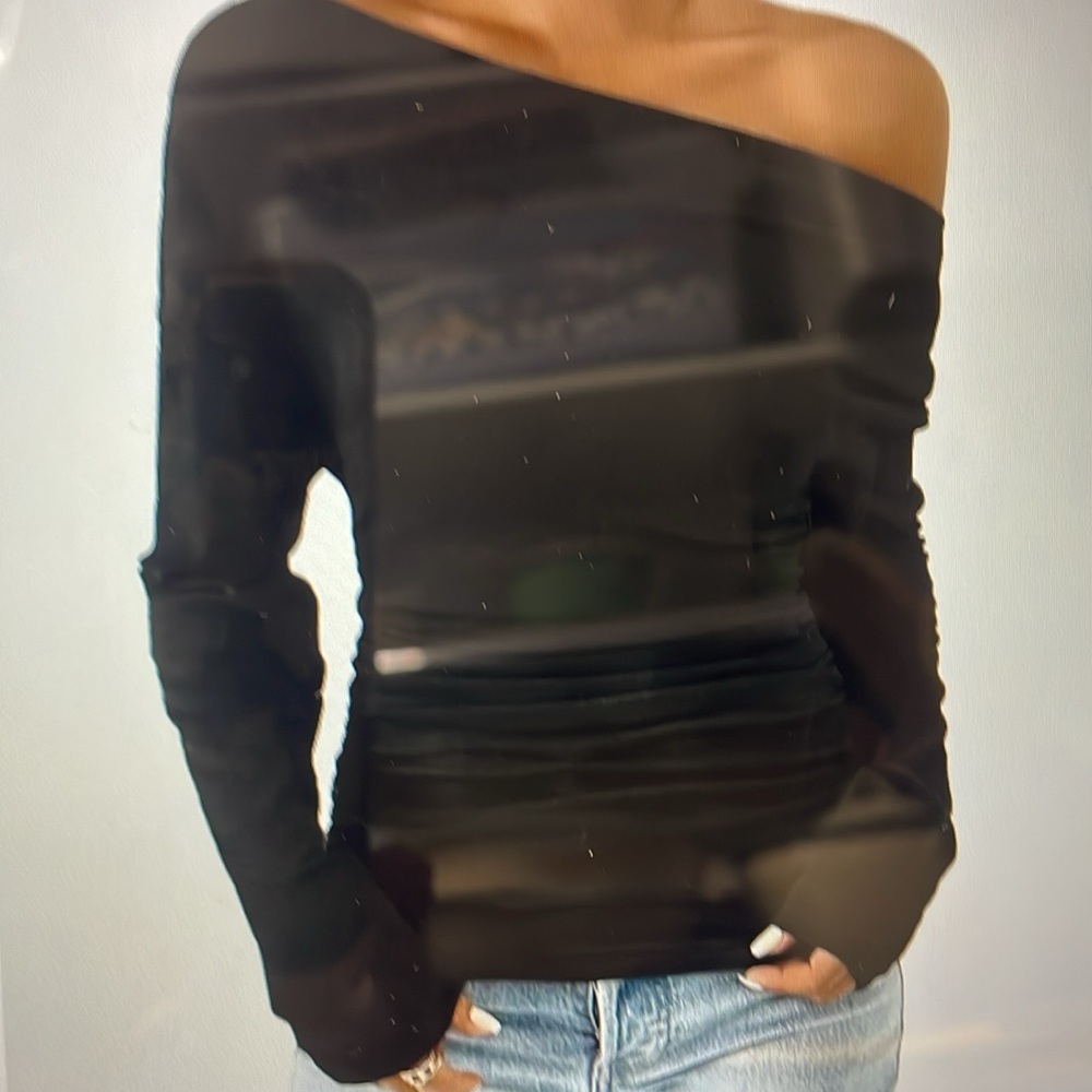 Off-The-Shoulder Women's Soft Ruching Long Sleeve Top - 3 Pack - 3 Colors